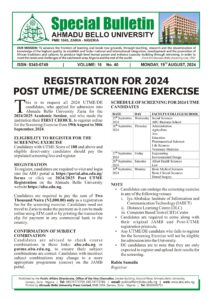 ABU post UTME form 